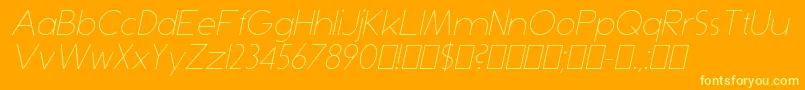 DominikThinItalic Font – Yellow Fonts on Orange Background