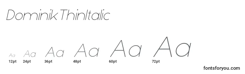 DominikThinItalic Font Sizes
