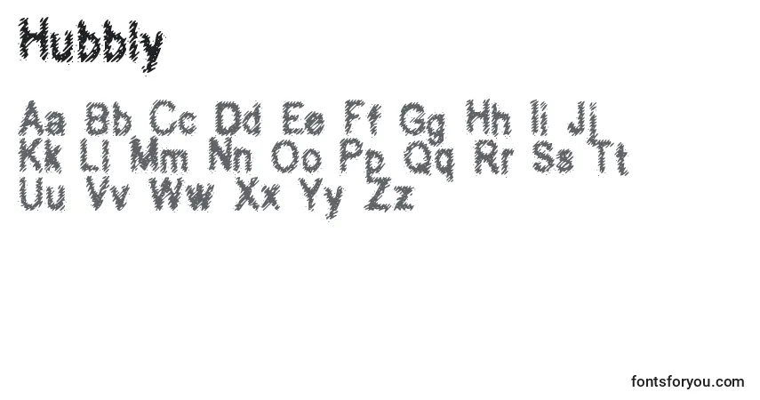 A fonte Hubbly – alfabeto, números, caracteres especiais