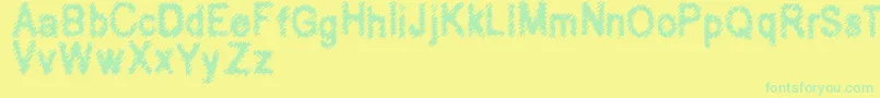 Hubbly Font – Green Fonts on Yellow Background