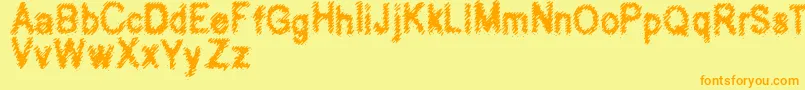 Czcionka Hubbly – pomarańczowe czcionki na żółtym tle