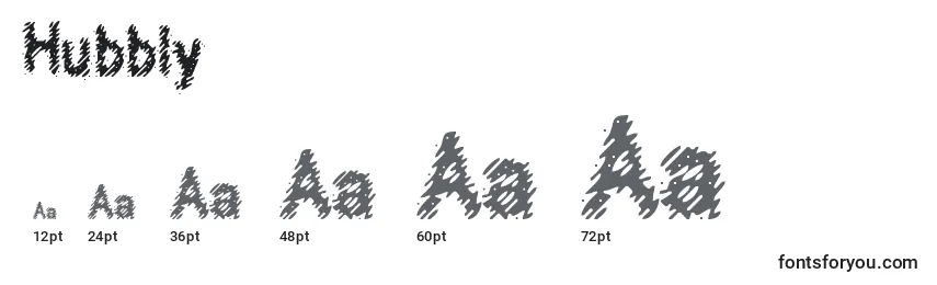 Größen der Schriftart Hubbly