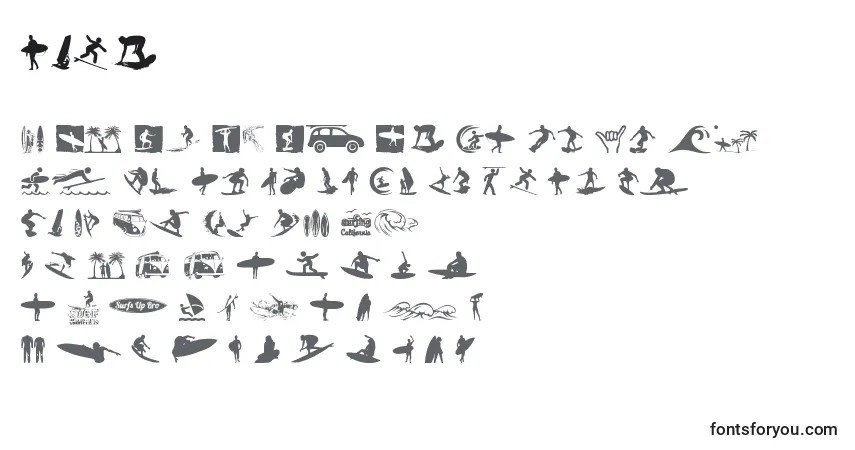 Fuente Surf - alfabeto, números, caracteres especiales