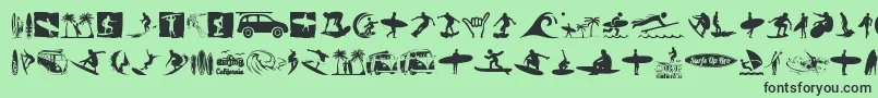 フォントSurf – 緑の背景に黒い文字