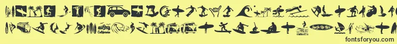 Surf Font – Black Fonts on Yellow Background