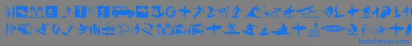 Surf-Schriftart – Blaue Schriften auf grauem Hintergrund