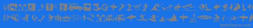 Surf-Schriftart – Graue Schriften auf blauem Hintergrund