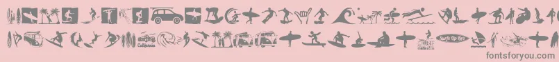 fuente Surf – Fuentes Grises Sobre Fondo Rosa