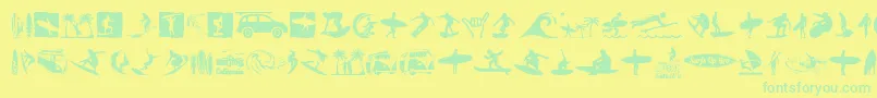 Surf Font – Green Fonts on Yellow Background
