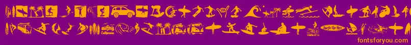 fuente Surf – Fuentes Naranjas Sobre Fondo Morado