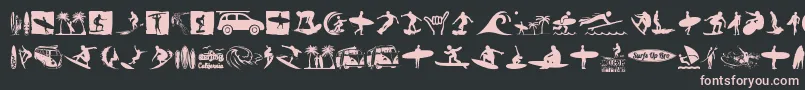 Surf Font – Pink Fonts on Black Background
