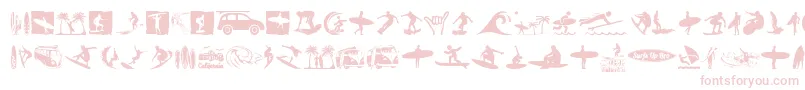 fuente Surf – Fuentes Rosadas Sobre Fondo Blanco