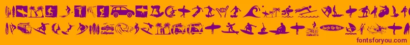 Surf Font – Purple Fonts on Orange Background