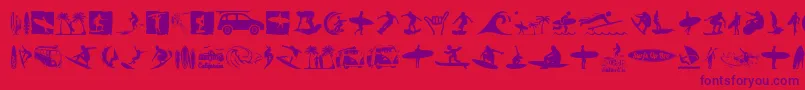Surf Font – Purple Fonts on Red Background