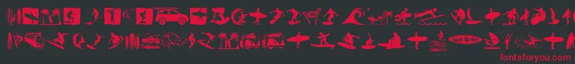 Surf Font – Red Fonts on Black Background