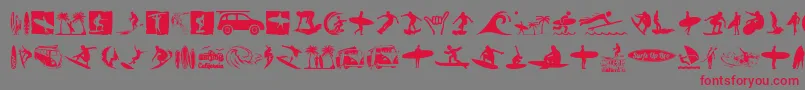 Surf Font – Red Fonts on Gray Background