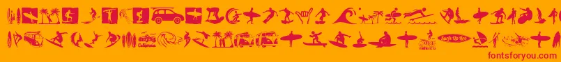 Czcionka Surf – czerwone czcionki na pomarańczowym tle