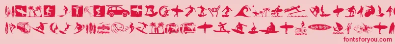 Czcionka Surf – czerwone czcionki na różowym tle