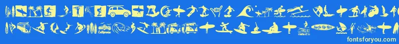 Шрифт Surf – жёлтые шрифты на синем фоне
