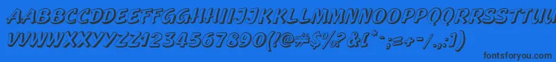 GeckoRegularCaps Font – Black Fonts on Blue Background