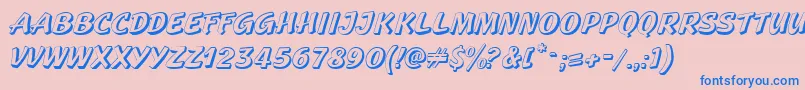 GeckoRegularCaps Font – Blue Fonts on Pink Background