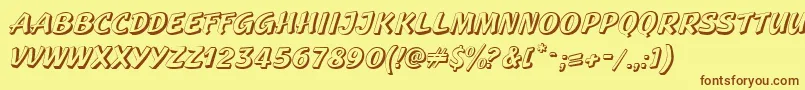 GeckoRegularCaps Font – Brown Fonts on Yellow Background