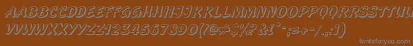 GeckoRegularCaps Font – Gray Fonts on Brown Background