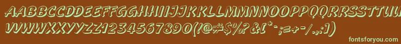 GeckoRegularCaps Font – Green Fonts on Brown Background