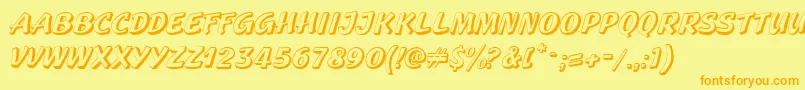 GeckoRegularCaps Font – Orange Fonts on Yellow Background