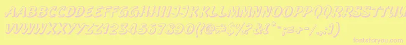 GeckoRegularCaps Font – Pink Fonts on Yellow Background