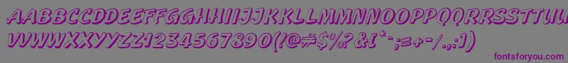 GeckoRegularCaps Font – Purple Fonts on Gray Background