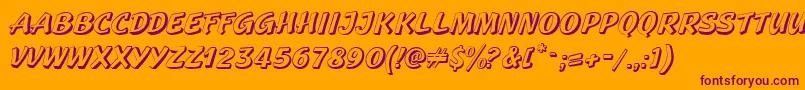 GeckoRegularCaps Font – Purple Fonts on Orange Background