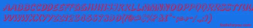 GeckoRegularCaps Font – Red Fonts on Blue Background