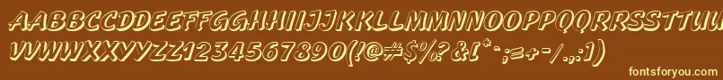 GeckoRegularCaps Font – Yellow Fonts on Brown Background