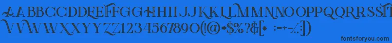 Greenlightboldinlinegrunge Font – Black Fonts on Blue Background