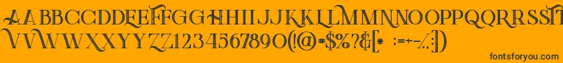 Greenlightboldinlinegrunge Font – Black Fonts on Orange Background