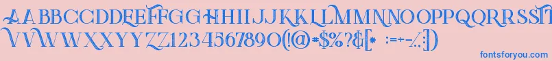 Greenlightboldinlinegrunge Font – Blue Fonts on Pink Background