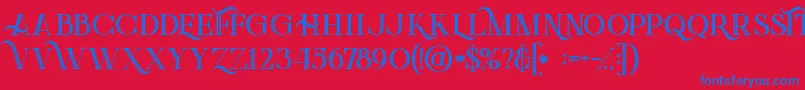 Greenlightboldinlinegrunge Font – Blue Fonts on Red Background