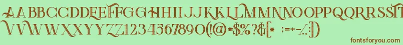 Greenlightboldinlinegrunge Font – Brown Fonts on Green Background