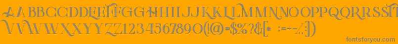 Greenlightboldinlinegrunge Font – Gray Fonts on Orange Background