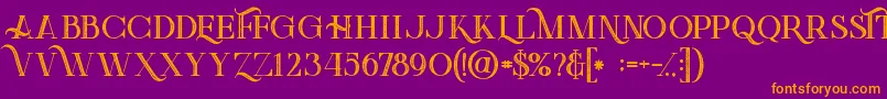 Greenlightboldinlinegrunge Font – Orange Fonts on Purple Background