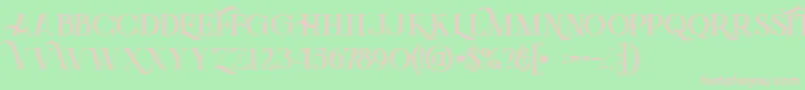Fonte Greenlightboldinlinegrunge – fontes rosa em um fundo verde