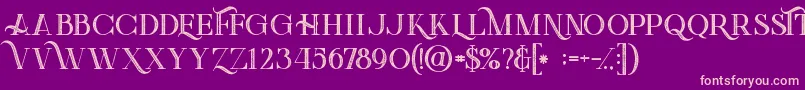 Greenlightboldinlinegrunge Font – Pink Fonts on Purple Background