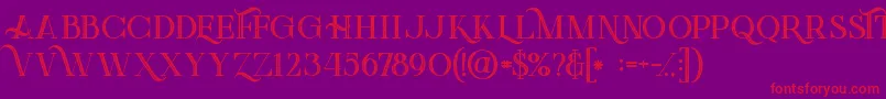 Greenlightboldinlinegrunge-Schriftart – Rote Schriften auf violettem Hintergrund