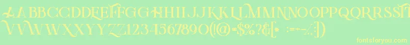Greenlightboldinlinegrunge Font – Yellow Fonts on Green Background