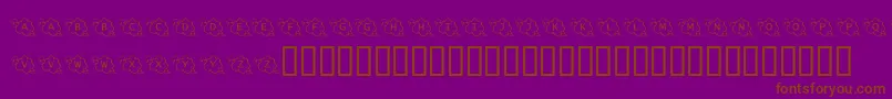 KrCarefulWhatYouSay-Schriftart – Braune Schriften auf violettem Hintergrund