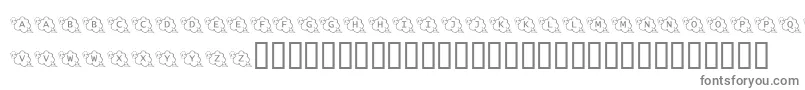 KrCarefulWhatYouSay-fontti – harmaat kirjasimet valkoisella taustalla