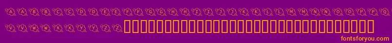 KrCarefulWhatYouSay Font – Orange Fonts on Purple Background