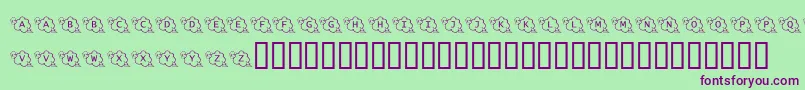 KrCarefulWhatYouSay Font – Purple Fonts on Green Background