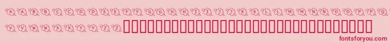 KrCarefulWhatYouSay Font – Red Fonts on Pink Background